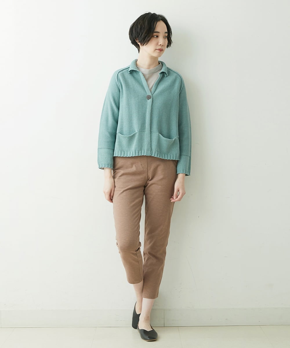 NGSET10300 GIANNI LO GIUDICE(ジャンニ ロ ジュディチェ) [洗える]綿ギマニットジャケット ライトグリーン