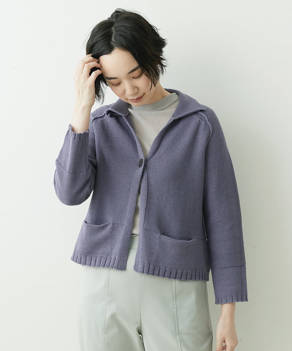 NGSET10300 GIANNI LO GIUDICE [洗える]綿ギマニットジャケット