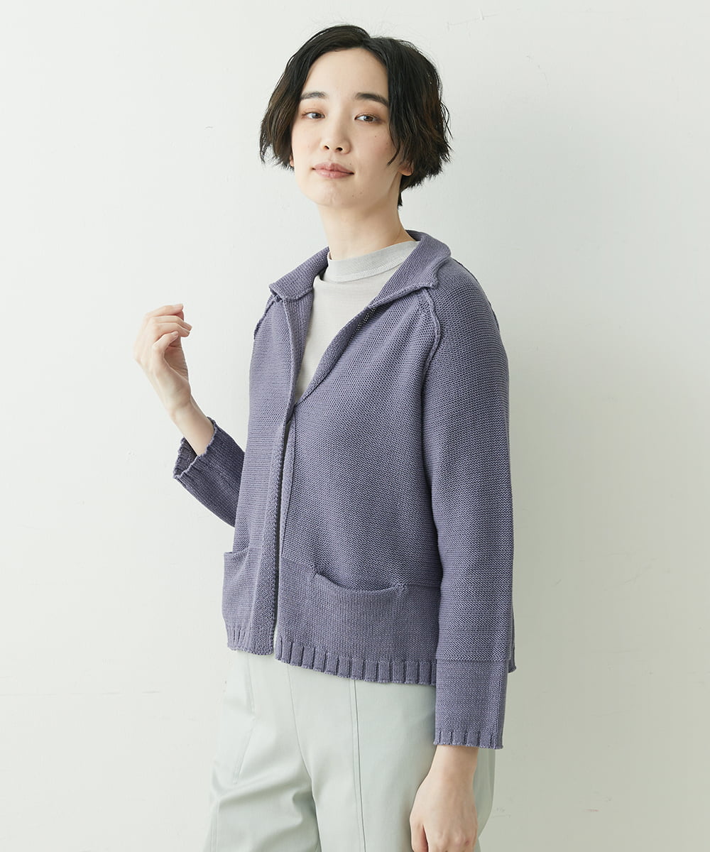 NGSET10300 GIANNI LO GIUDICE(ジャンニ ロ ジュディチェ) [洗える]綿ギマニットジャケット パープル