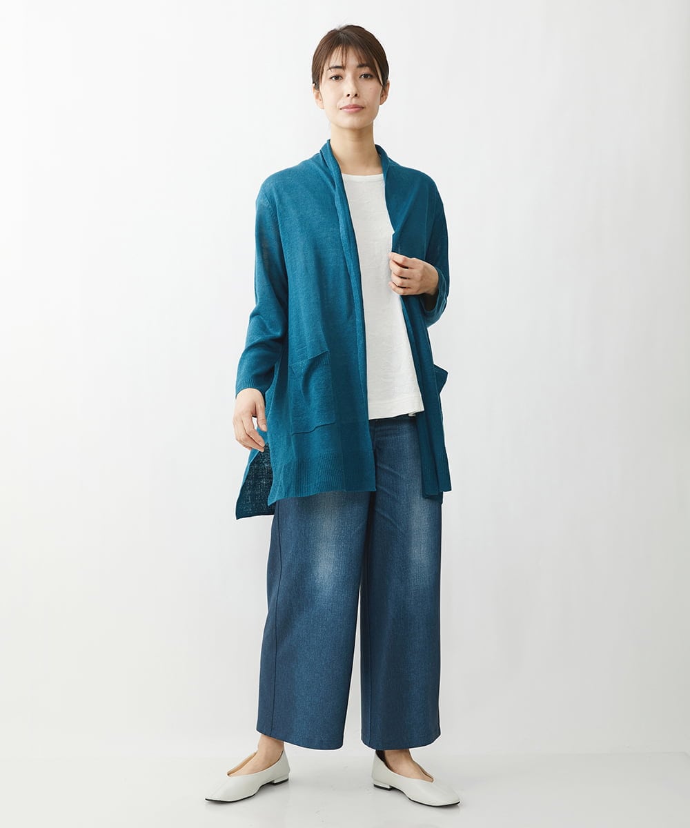 NGSET21270 GIANNI LO GIUDICE(ジャンニ ロ ジュディチェ) リネンテンジクロングニットカーディガン ライトブルー