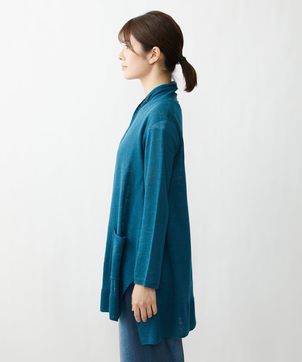 NGSET21270 GIANNI LO GIUDICE(ジャンニ ロ ジュディチェ) リネンテンジクロングニットカーディガン ライトブルー