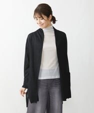 NGSET21270 GIANNI LO GIUDICE(ジャンニ ロ ジュディチェ) リネンテンジクロングニットカーディガン ブラック