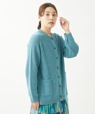 NGSEW20300 GIANNI LO GIUDICE(ジャンニ ロ ジュディチェ) [洗える]メンギマニットカーディガン ブルーグリーン