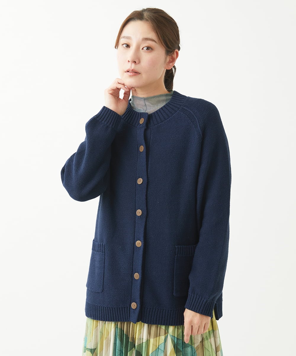 NGSEW20300 GIANNI LO GIUDICE(ジャンニ ロ ジュディチェ) [洗える]メンギマニットカーディガン ネイビー
