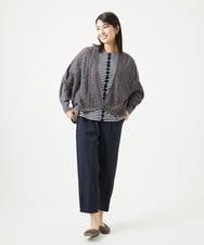 NGSGA30330 GIANNI LO GIUDICE(ジャンニ ロ ジュディチェ) 透かし柄ニットカーディガン ダークグレー