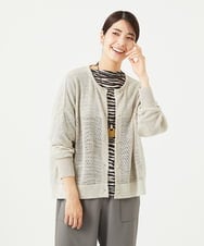 NGSGC53390 GIANNI LO GIUDICE(ジャンニ ロ ジュディチェ) [日本製]アントワープリネンニットカーディガン ベージュ