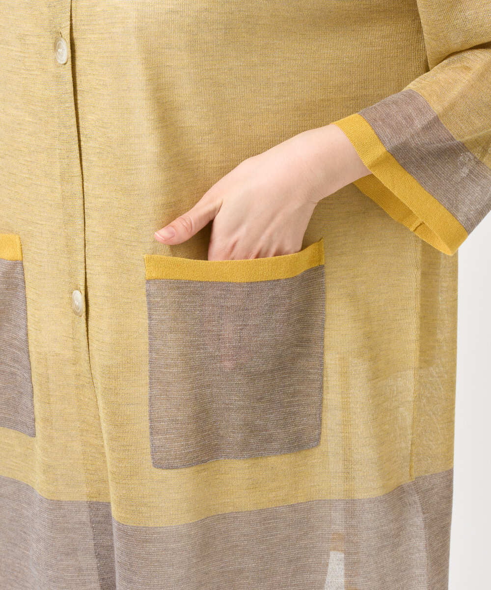 NGSGE50330 GIANNI LO GIUDICE(ジャンニ ロ ジュディチェ) [洗える]LEVITAロングカーディガン マスタード