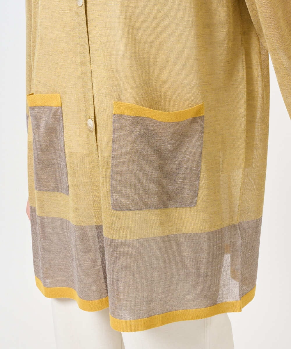 NGSGE50330 GIANNI LO GIUDICE(ジャンニ ロ ジュディチェ) [洗える]LEVITAロングカーディガン マスタード