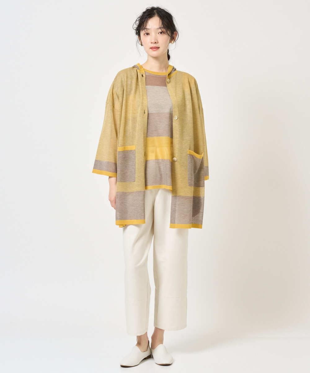 NGSGE50330 GIANNI LO GIUDICE(ジャンニ ロ ジュディチェ) [洗える]LEVITAロングカーディガン マスタード