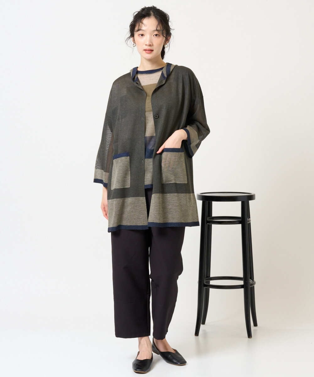 NGSGE50330 GIANNI LO GIUDICE(ジャンニ ロ ジュディチェ) [洗える]LEVITAロングカーディガン マスタード