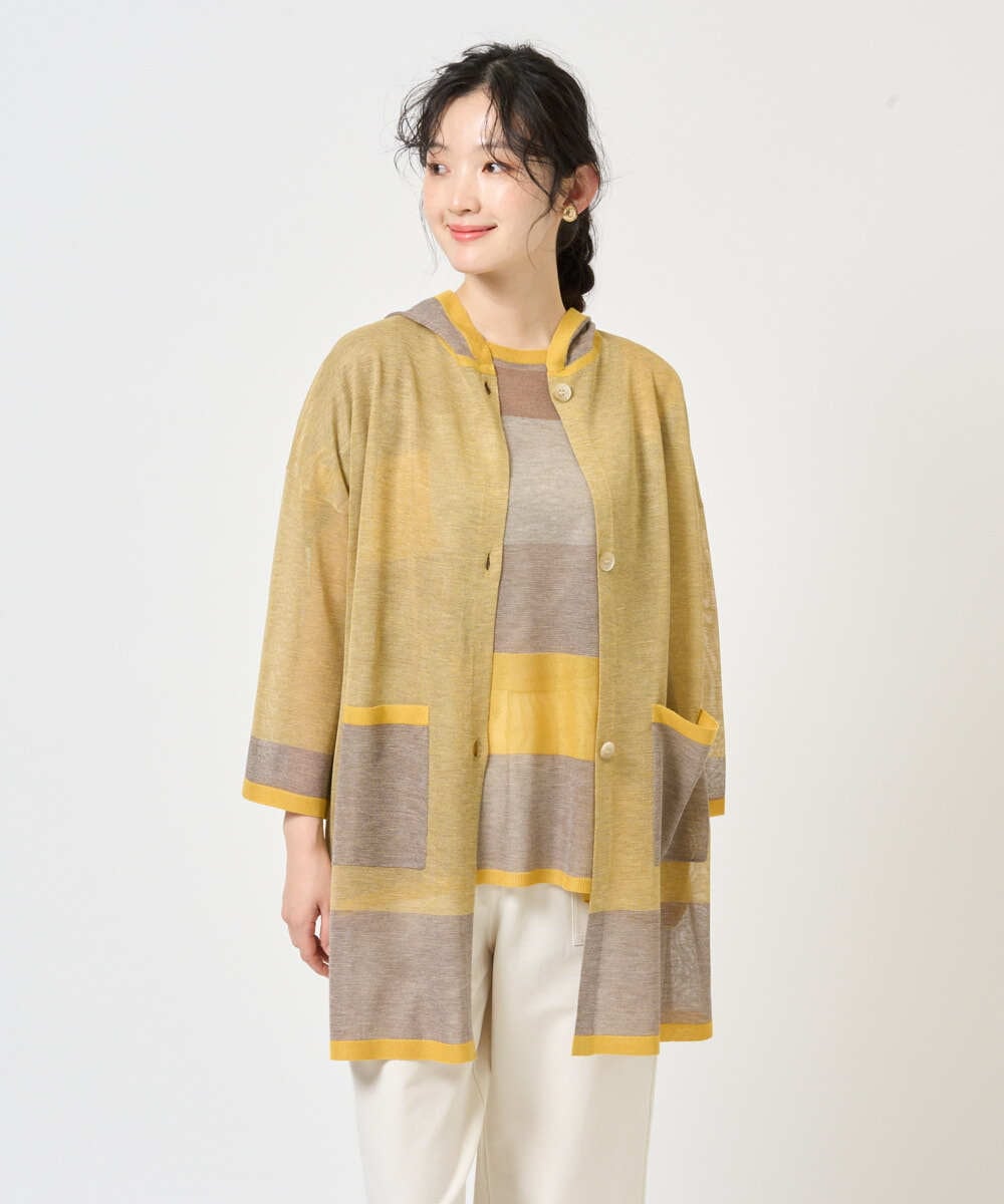 NGSGE50330 GIANNI LO GIUDICE(ジャンニ ロ ジュディチェ) [洗える]LEVITAロングカーディガン マスタード