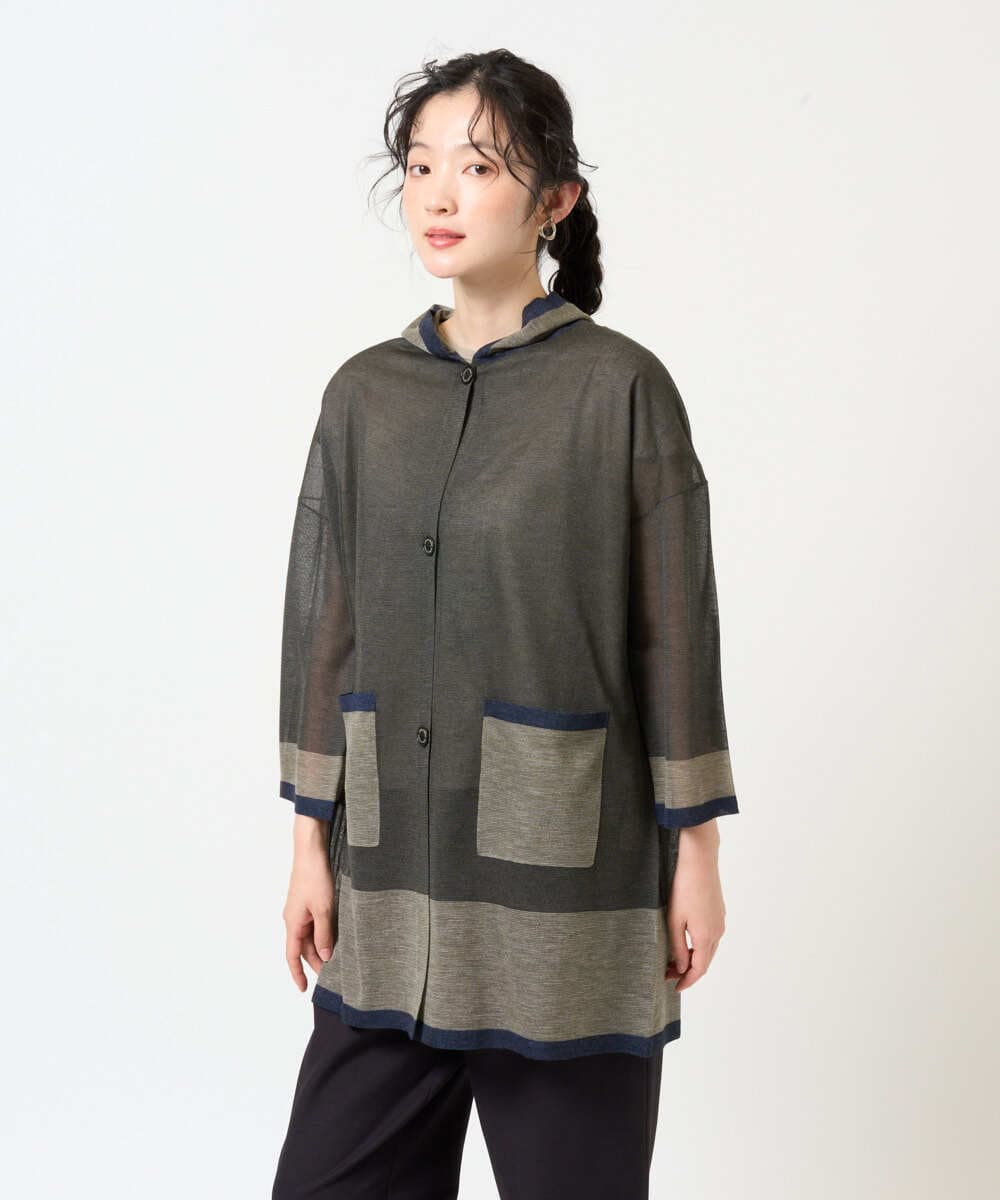 NGSGE50330 GIANNI LO GIUDICE(ジャンニ ロ ジュディチェ) [洗える]LEVITAロングカーディガン ネイビー