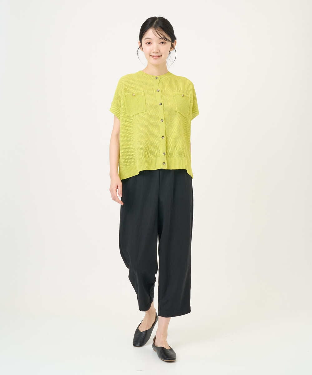 NGSGF41230 GIANNI LO GIUDICE(ジャンニ ロ ジュディチェ) ペーパーヤーン鹿の子ニットベスト イエロー