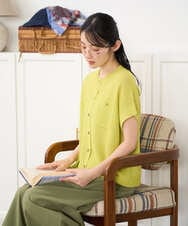 NGSGF41230 GIANNI LO GIUDICE(ジャンニ ロ ジュディチェ) ペーパーヤーン鹿の子ニットベスト イエロー