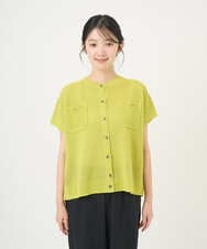 NGSGF41230 GIANNI LO GIUDICE(ジャンニ ロ ジュディチェ) ペーパーヤーン鹿の子ニットベスト イエロー