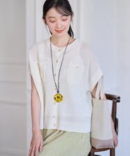 NGSGF41230 GIANNI LO GIUDICE(ジャンニ ロ ジュディチェ) ペーパーヤーン鹿の子ニットベスト イエロー