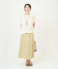 NGSGF41230 GIANNI LO GIUDICE(ジャンニ ロ ジュディチェ) ペーパーヤーン鹿の子ニットベスト イエロー