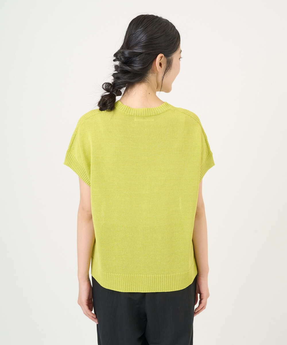 NGSGF41230 GIANNI LO GIUDICE(ジャンニ ロ ジュディチェ) ペーパーヤーン鹿の子ニットベスト イエロー