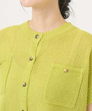 NGSGF41230 GIANNI LO GIUDICE(ジャンニ ロ ジュディチェ) ペーパーヤーン鹿の子ニットベスト イエロー