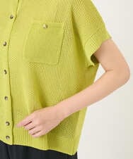 NGSGF41230 GIANNI LO GIUDICE(ジャンニ ロ ジュディチェ) ペーパーヤーン鹿の子ニットベスト イエロー