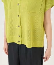 NGSGF41230 GIANNI LO GIUDICE(ジャンニ ロ ジュディチェ) ペーパーヤーン鹿の子ニットベスト イエロー