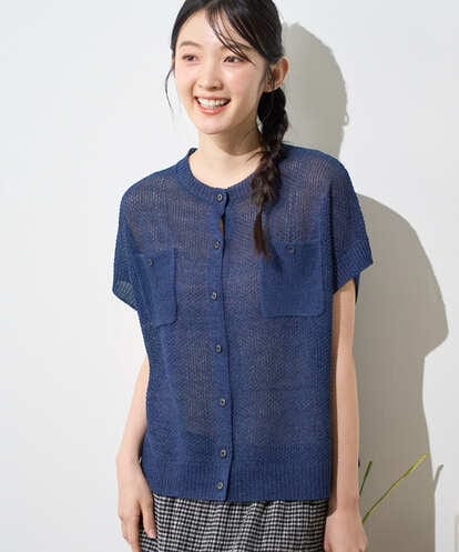 NGSGF41230 GIANNI LO GIUDICE ペーパーヤーン鹿の子ニットベスト