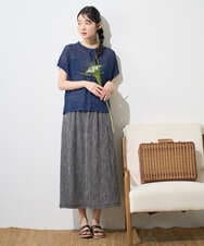 NGSGF41230 GIANNI LO GIUDICE(ジャンニ ロ ジュディチェ) ペーパーヤーン鹿の子ニットベスト ネイビー