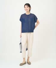 NGSGF41230 GIANNI LO GIUDICE(ジャンニ ロ ジュディチェ) ペーパーヤーン鹿の子ニットベスト ネイビー