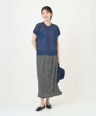 NGSGF41230 GIANNI LO GIUDICE(ジャンニ ロ ジュディチェ) ペーパーヤーン鹿の子ニットベスト ネイビー