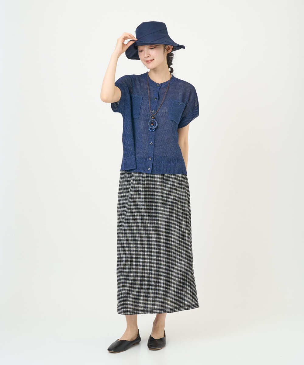 NGSGF41230 GIANNI LO GIUDICE(ジャンニ ロ ジュディチェ) ペーパーヤーン鹿の子ニットベスト ネイビー