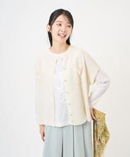 NGSGF41230 GIANNI LO GIUDICE(ジャンニ ロ ジュディチェ) ペーパーヤーン鹿の子ニットベスト アイボリー