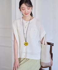 NGSGF41230 GIANNI LO GIUDICE(ジャンニ ロ ジュディチェ) ペーパーヤーン鹿の子ニットベスト アイボリー