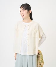 NGSGF41230 GIANNI LO GIUDICE(ジャンニ ロ ジュディチェ) ペーパーヤーン鹿の子ニットベスト アイボリー