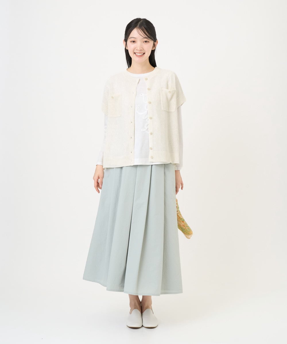 NGSGF41230 GIANNI LO GIUDICE(ジャンニ ロ ジュディチェ) ペーパーヤーン鹿の子ニットベスト アイボリー