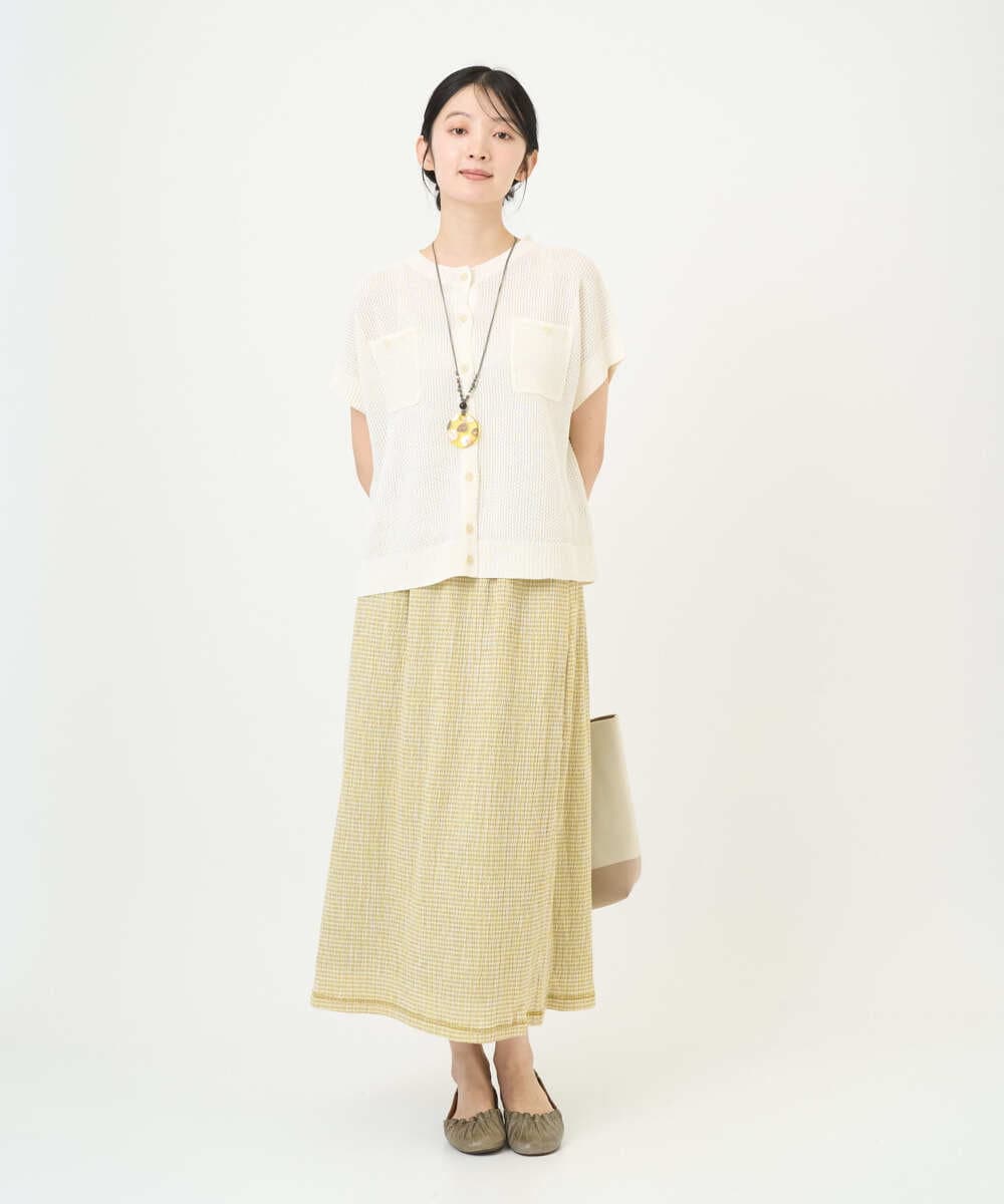 NGSGF41230 GIANNI LO GIUDICE(ジャンニ ロ ジュディチェ) ペーパーヤーン鹿の子ニットベスト アイボリー