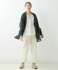 NGSGS40330 GIANNI LO GIUDICE(ジャンニ ロ ジュディチェ) [洗える]異素材ミックスカーディガン カーキ