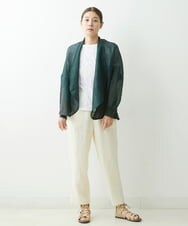 NGSGS40330 GIANNI LO GIUDICE(ジャンニ ロ ジュディチェ) [洗える]異素材ミックスカーディガン カーキ