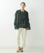 NGSGS40330 GIANNI LO GIUDICE(ジャンニ ロ ジュディチェ) [洗える]異素材ミックスカーディガン カーキ