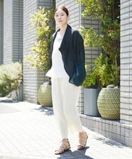 NGSGS40330 GIANNI LO GIUDICE(ジャンニ ロ ジュディチェ) [洗える]異素材ミックスカーディガン カーキ