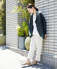NGSGS40330 GIANNI LO GIUDICE(ジャンニ ロ ジュディチェ) [洗える]異素材ミックスカーディガン カーキ