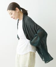 NGSGS40330 GIANNI LO GIUDICE(ジャンニ ロ ジュディチェ) [洗える]異素材ミックスカーディガン カーキ