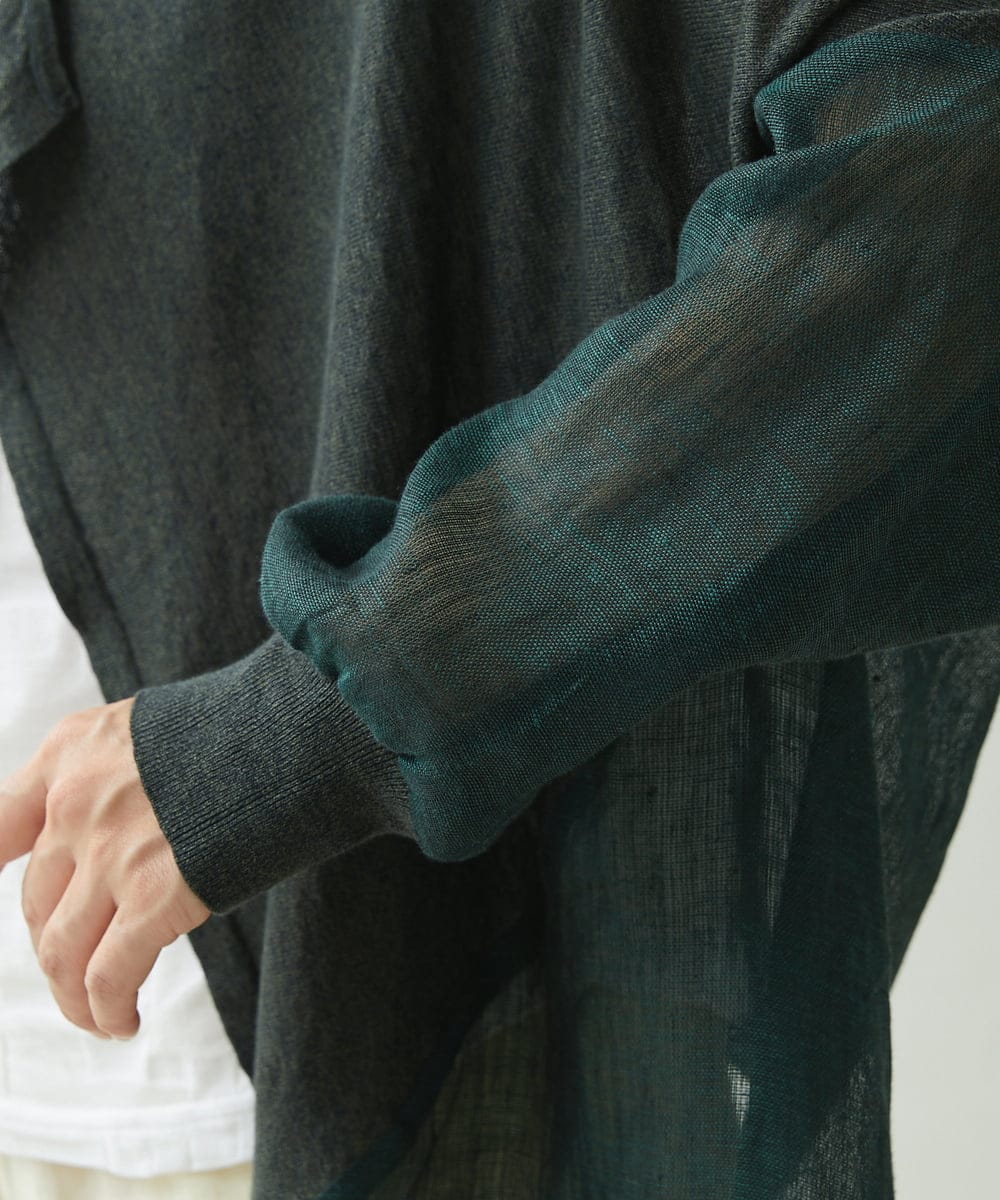 NGSGS40330 GIANNI LO GIUDICE(ジャンニ ロ ジュディチェ) [洗える]異素材ミックスカーディガン カーキ