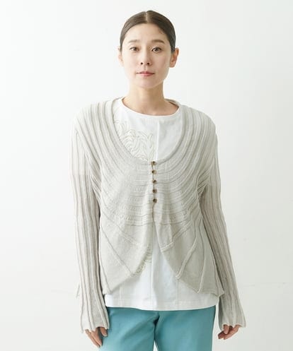 NGSGU43270 GIANNI LO GIUDICE [洗える・日本製]リネンスラブカーディガン