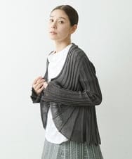 NGSGU43270 GIANNI LO GIUDICE(ジャンニ ロ ジュディチェ) [洗える・日本製]リネンスラブカーディガン ダークグレー