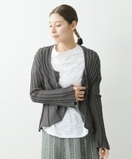 NGSGU43270 GIANNI LO GIUDICE(ジャンニ ロ ジュディチェ) [洗える・日本製]リネンスラブカーディガン ダークグレー