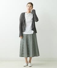 NGSGU43270 GIANNI LO GIUDICE(ジャンニ ロ ジュディチェ) [洗える・日本製]リネンスラブカーディガン ダークグレー