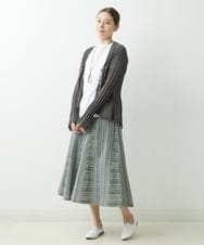 NGSGU43270 GIANNI LO GIUDICE(ジャンニ ロ ジュディチェ) [洗える・日本製]リネンスラブカーディガン ダークグレー
