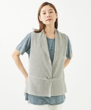 NGSGV43290 GIANNI LO GIUDICE(ジャンニ ロ ジュディチェ) [洗える・日本製]アントワープリネンニットベスト ライトグレー