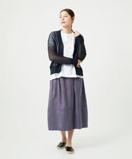 NGSHA10240 GIANNI LO GIUDICE(ジャンニ ロ ジュディチェ) [洗える]透かし柄ニットカーディガン ネイビー