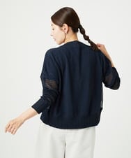 NGSHA10240 GIANNI LO GIUDICE(ジャンニ ロ ジュディチェ) [洗える]透かし柄ニットカーディガン ネイビー
